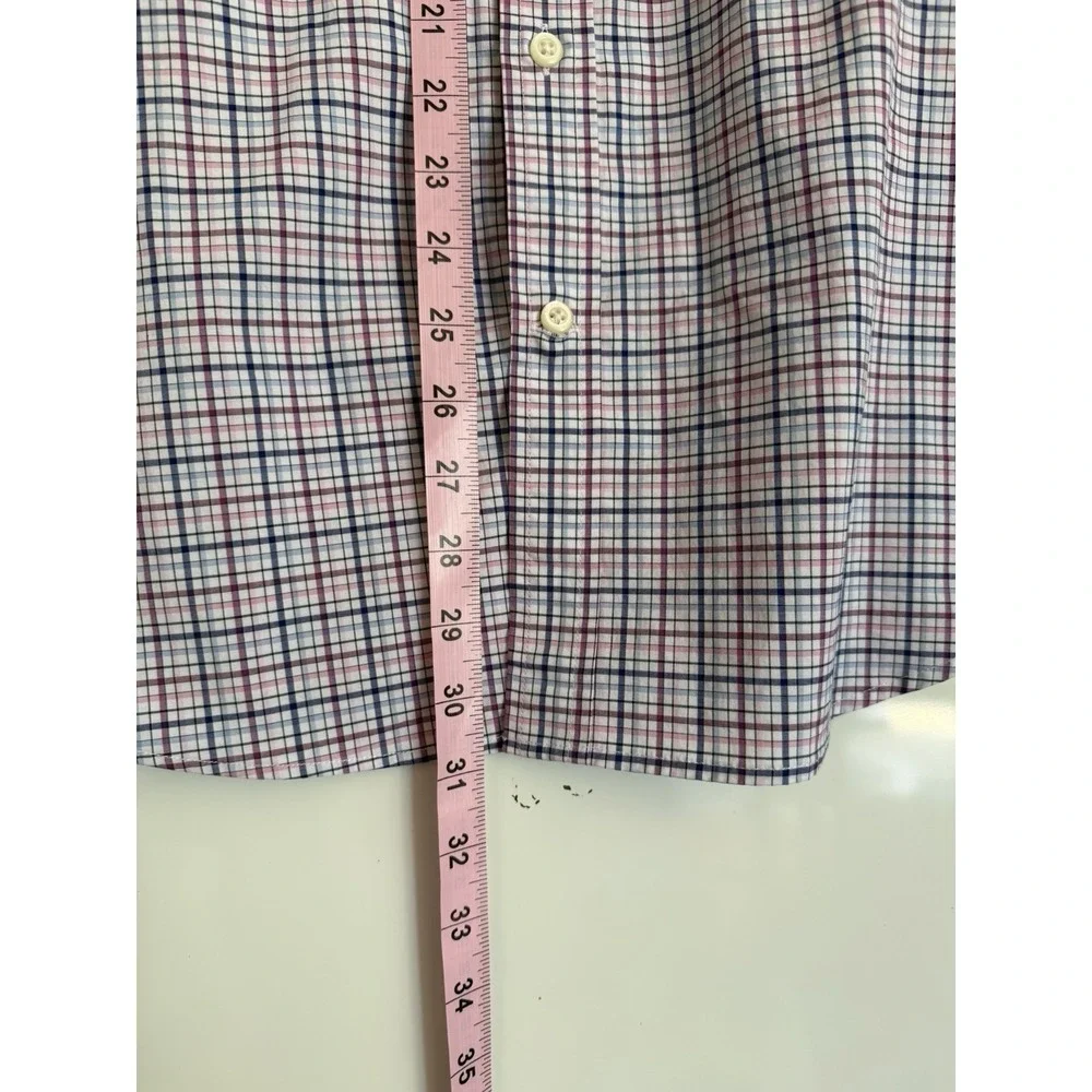 Banana Republic Men's Multicolor Plaid Slim Flex Fit Button-Up Shirt L